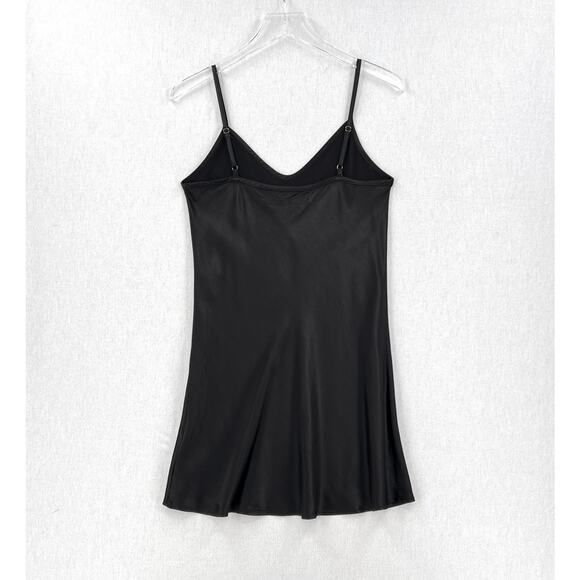 ENZA COSTA Viscose Bias Mini Slip Dress Womens Small Black Strappy Tank NEW - Picture 3 of 13